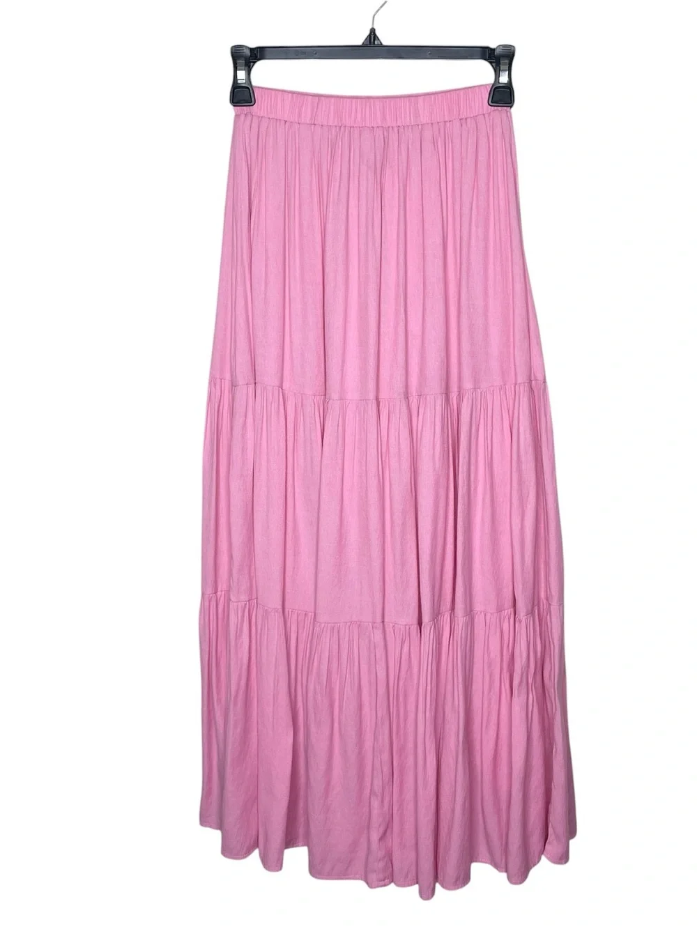Princess Polly Allie Pink Tiered Ruffled Maxi Midi‎ Skirt